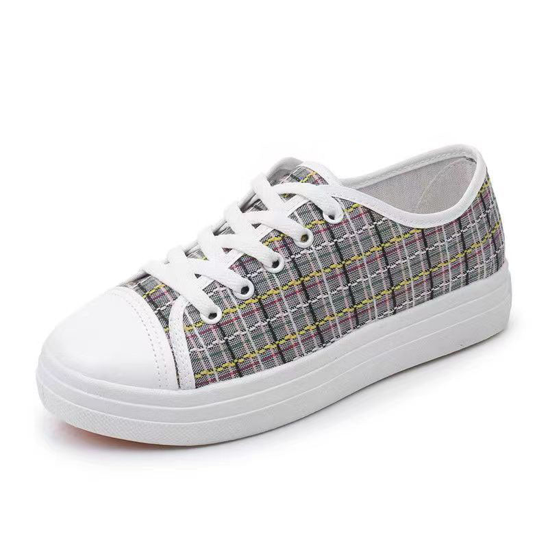 Women's Fashion Comfortable Casual Shoes New Spring Breathable Lace-Up Women Soft Sole Sneakers Ladies Canvas Shoes