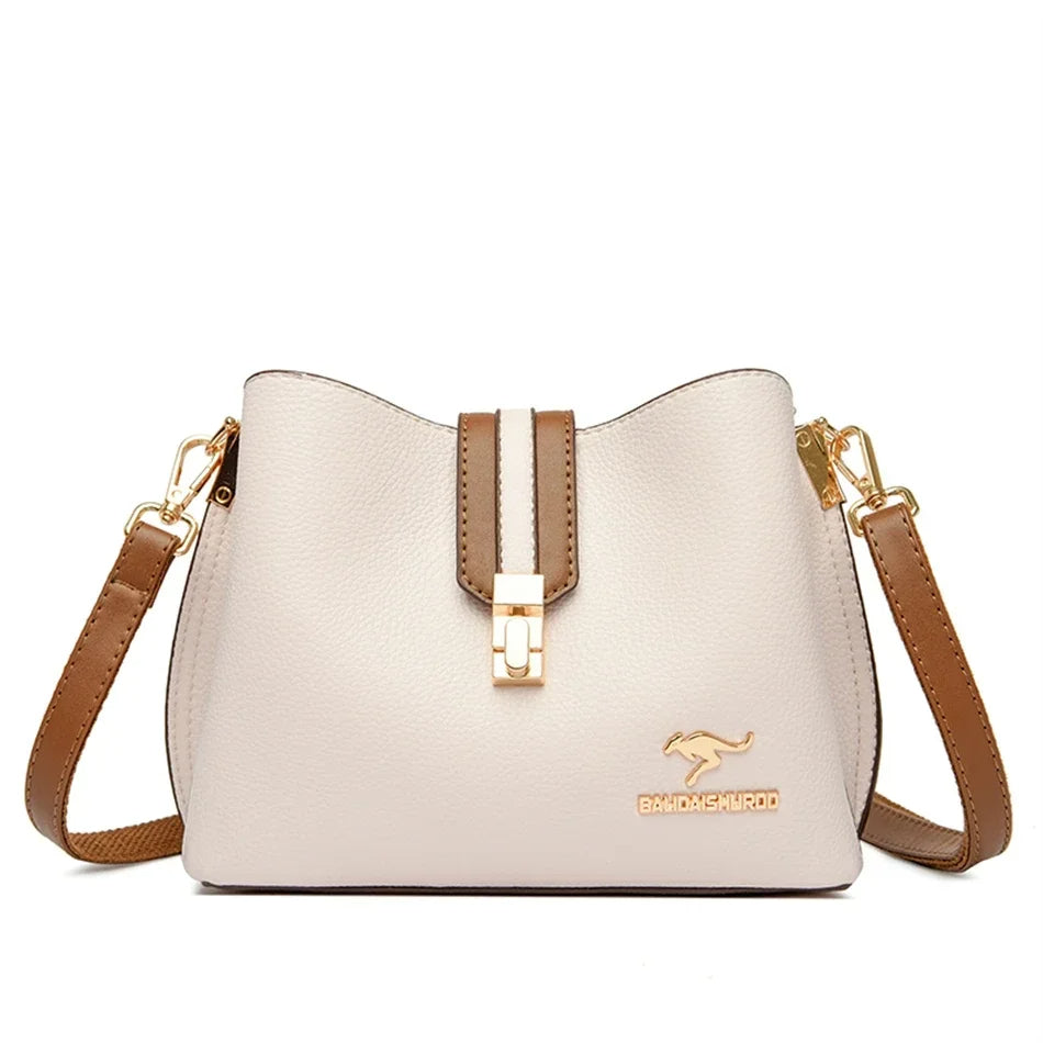 Genuine Brand Leather Purses and Handbags Casual Crossbody Bag for Women