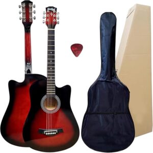 38'' Classic Acoustic Guitar 6 Strings Wooden Guitar (Red)