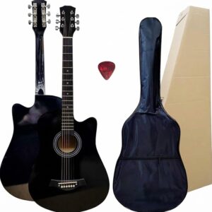38'' Classic Acoustic Guitar 6 Strings Wooden Guitar (Black)