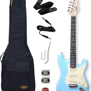 Electric Guitar Stratocaster - Matte Finish Spain Brand Full Size with Accessories (Matte Blue)